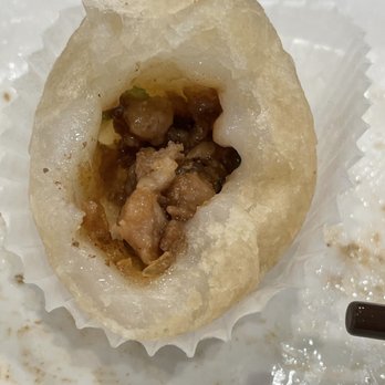 Chef Tony Dim Sum - Inside of deep fried pork dumpling - Dim Sum Near Me - Arcadia, California