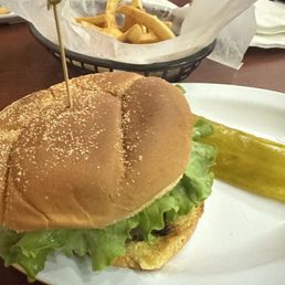 Classic Burger with a side of fries