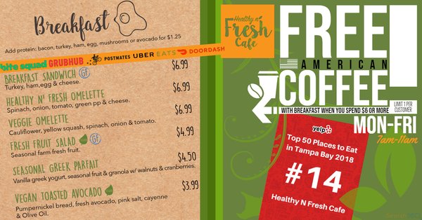 Menu photo 7 Healthy N Fresh Cafe Tampa, FL Menu photo 7 Healthy N Fresh Cafe Tampa, FL