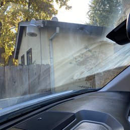 Bad streaks left on front windshield.