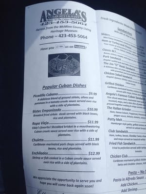 Menu photo 7 Angela's Miami Grill Athens, TN