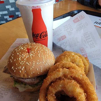 Habit Burger & Grill - Ahi tuna filet, onion rings, and lemonade.   What a treat! - Salad Near Me - Lompoc, California