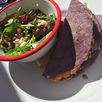 Mas Masa - Sweet potato quesadilla with side salad. - Mexican Near Me - Fairfax, California