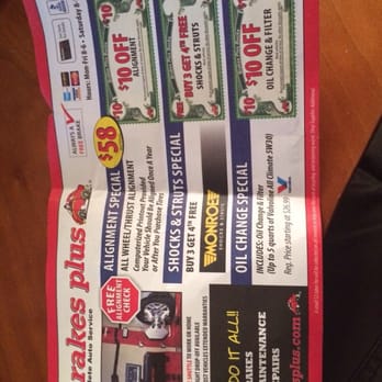 Brakes Plus - Brakes plus coupon clearly stating $10 for oil change AND filter. - Oil Change Stations Near Me - Castle Rock, Colorado