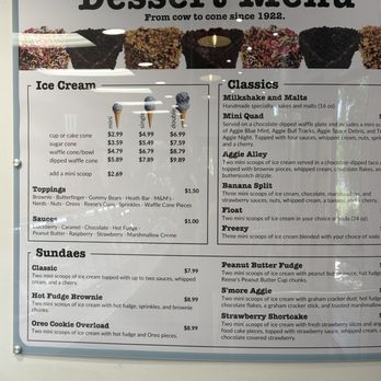 Aggie Ice Cream - Menu - Ice Cream & Frozen Yogurt Near Me - Logan, Utah