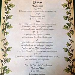 The Laurel Tree - Tonight's menu (varies)