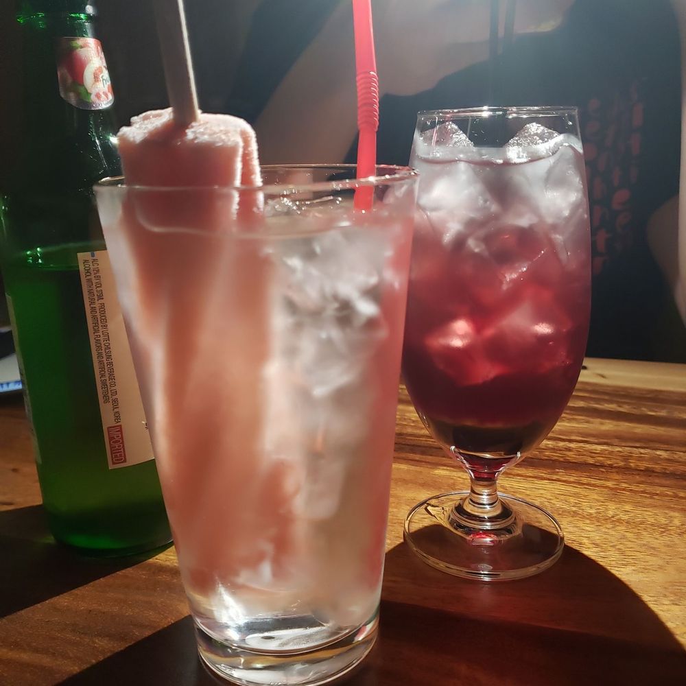 Firefly - Peach soju (left), Bunny hop (middle), Borahae (Right) - Cocktail Bars Near Me - Flushing, New York