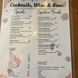 Drink menu