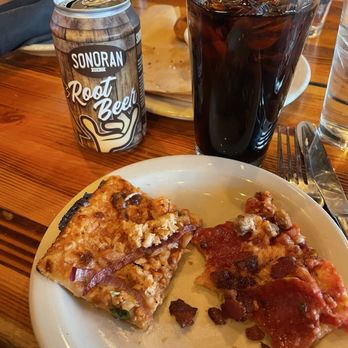 PHX Beer - Root Beer & BBQ Chicken & Pepperoni Pizza. ((My margarita was already gone!) - American Near Me - Scottsdale, Arizona PHX Beer - Root Beer & BBQ Chicken & Pepperoni Pizza. ((My margarita was already gone!) - American Near Me - Scottsdale, Arizona