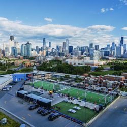 Skyline Pitch - Skyline Pitch 2024 set up with 2 turf fields. Private training area where coaches can run their own small group sessions.