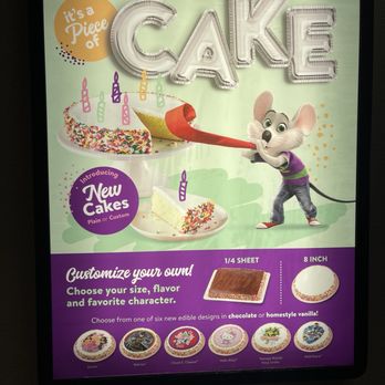 Chuck E. Cheese - Cake options - Pizza Near Me - Huntington Beach, California