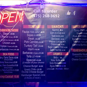 Tacos JJ - Menu 2023.02 - Food Trucks Near Me - Las Cruces, New Mexico Tacos JJ - Menu 2023.02 - Food Trucks Near Me - Las Cruces, New Mexico