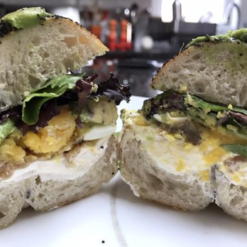 Exodus Bagels - The Monumental was bursting with greens, jam, avocado, and a hard egg. - Bagels Near Me - Roslindale, Massachusetts Exodus Bagels - The Monumental was bursting with greens, jam, avocado, and a hard egg. - Bagels Near Me - Roslindale, Massachusetts