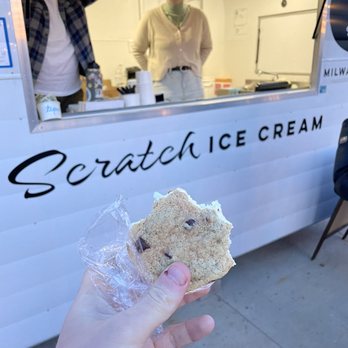 Scratch Ice Cream - Vanilla chocolate chip ice cream sandwich - v good - Food Trucks Near Me - Milwaukee, Wisconsin Scratch Ice Cream - Vanilla chocolate chip ice cream sandwich - v good - Food Trucks Near Me - Milwaukee, Wisconsin