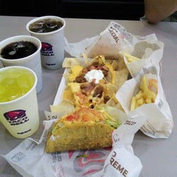 Taco Bell - Tacos and nachos with fries.