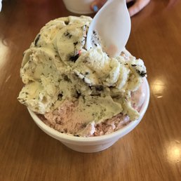 Cookies and cream, strawberry on bottom
