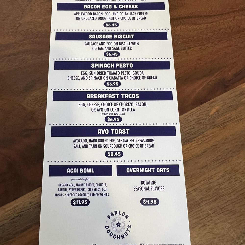 Parlor Doughnuts - Menu - Donuts Near Me - Nashville, Tennessee Parlor Doughnuts - Menu - Donuts Near Me - Nashville, Tennessee