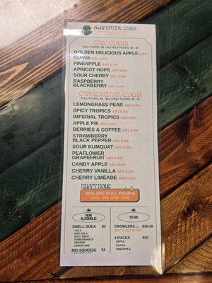 Menu photo 2 Serpentine Cider San Diego, CA Menu photo 2 Serpentine Cider San Diego, CA