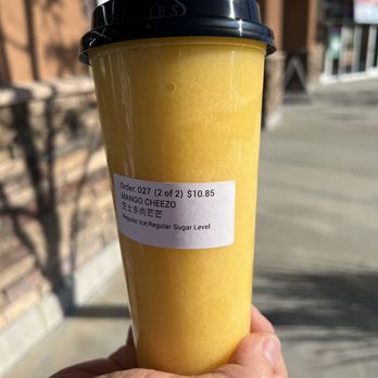 Chakaa Tea Cafe - Mango slushy without the cheese foam and boba - Bubble Tea Near Me - Thousand Oaks, California