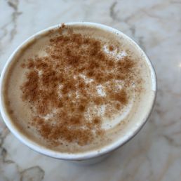 Cinnamon and honey latte. There was beautiful latte art on it but I covered it with cinnamon dust.