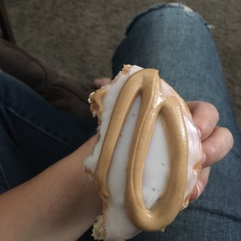 Donutopolis - "PB&J filled donut" half eaten - Donuts Near Me - San Diego, California Donutopolis - "PB&J filled donut" half eaten - Donuts Near Me - San Diego, California