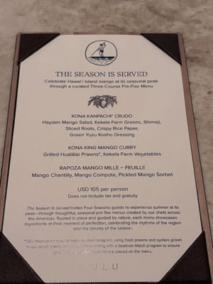 Menu photo 1 'ULU Kailua-Kona, HI Menu photo 1 'ULU Kailua-Kona, HI