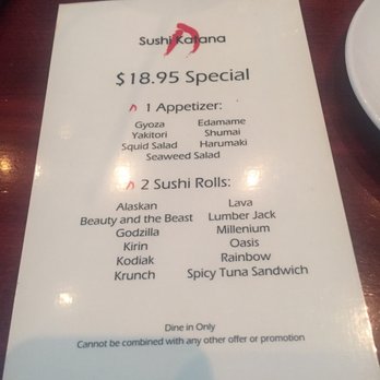 Sushi Katana - Awesome combo deal! - Sushi Bars Near Me - Orlando, Florida