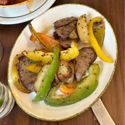 Pesto at the Axe & Compass - Sausage with peppers and onions