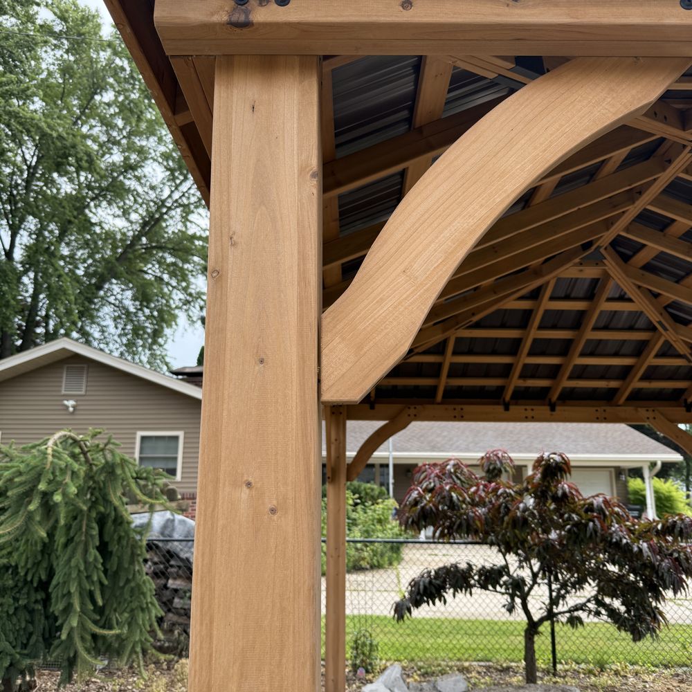 Valley Peak Construction - After hitting the  gazebo with the skidster, the brace was pulled out of the post a good half inch - Masonry/Concrete Near Me - Appleton, Wisconsin