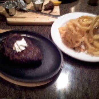 Sahm's Restaurant - 12 oz NY strip Pittsburgh style and onion rings - American Near Me - Fishers, Indiana Sahm's Restaurant - 12 oz NY strip Pittsburgh style and onion rings - American Near Me - Fishers, Indiana