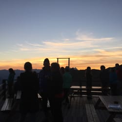 Cabane du Mont-Fort - After-dinner sunset on the patio.