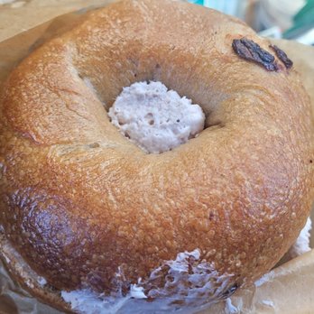 Noah's NY Bagels - Toasted Cinnamon Raisin Bagel with Strawberry Shmear - Bagels Near Me - Fremont, California Noah's NY Bagels - Toasted Cinnamon Raisin Bagel with Strawberry Shmear - Bagels Near Me - Fremont, California