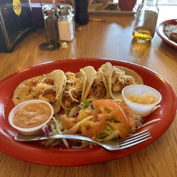 Panchos Taqueria - Shrimp tacos. My 9-year-old devoured them. Lol. 4/27/2024 - Tacos Near Me - Carlsbad, New Mexico