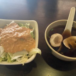 Hokkaido Hibachi & Sushi - Salad with Ginger Dressing, Clear Soup