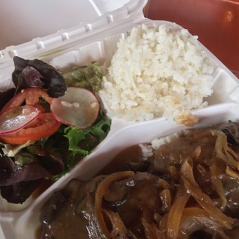 Feast - Hilo Style Hamburger Steak, full order. - Hawaiian Near Me - Honolulu, Hawaii Feast - Hilo Style Hamburger Steak, full order. - Hawaiian Near Me - Honolulu, Hawaii