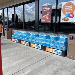 Cases of bottled water!