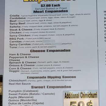 Empanadas To Go - Menu - Argentine Near Me - Chino, California Empanadas To Go - Menu - Argentine Near Me - Chino, California