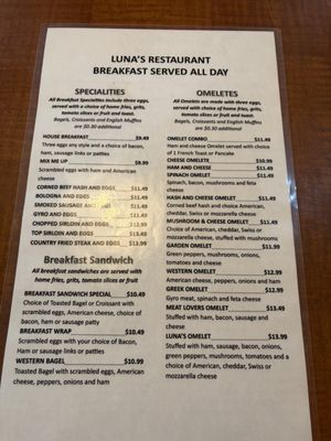 Menu photo 2 Luna's Deli & Restaurant Northfield, OH Menu photo 2 Luna's Deli & Restaurant Northfield, OH