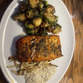 Beach Glass Lounge - Salmon and brussel sprouts = A+ - Seafood Near Me - Lakeside Marblehead, Ohio