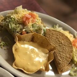 Julio's Mexican Restaurant - Chalupa, beef taco and a little queso