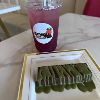 Chocolate Chime - Dubai chocolate bar- very tasty!! Cherry lime lemonade- this was just ok. Would not get again. - Desserts Near Me - Blaine, Minnesota Chocolate Chime - Dubai chocolate bar- very tasty!! Cherry lime lemonade- this was just ok. Would not get again. - Desserts Near Me - Blaine, Minnesota
