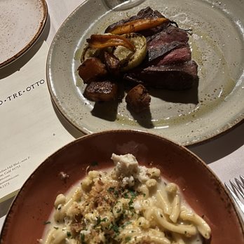 Uno Tre Otto - Steak and crab meat pasta - Italian Near Me - Claremont, California Uno Tre Otto - Steak and crab meat pasta - Italian Near Me - Claremont, California