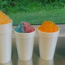 Calvert's Ice Shack - Traditional Egg Custard With and With Out Marshmallow, Blue Hawaiian & Strawberry Shortcake. So Yummy!