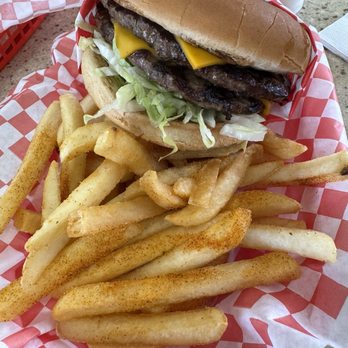 Jim's Burgers - Double cheeseburger, lettuce and cheese only - Burgers Near Me - Upland, California