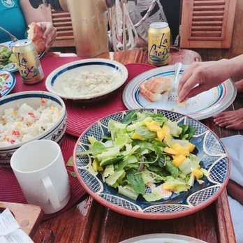 Vieques Classic Charter - Mango salad, shala- coconut rice and chicken salad - Boat Charters Near Me - Vieques, Puerto Rico