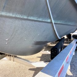 Marathon Auto And Marine Services - starboard bow bunk.  I spent 8 hours adjusting my trailer to my boat after my final fitting.  I hired them to fit my boat to my trailer.