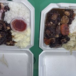 Oxtail Combo Plate with Anything Jerk Chicken Oxtail Combo Plate with Anything Jerk Chicken