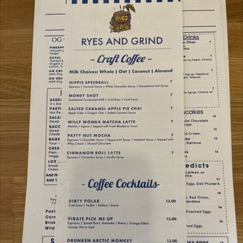Rye's and Grind - Coffee & cocktails menu - Breakfast & Brunch Near Me - Oceanside, California Rye's and Grind - Coffee & cocktails menu - Breakfast & Brunch Near Me - Oceanside, California