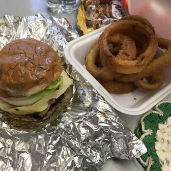 Hanalima Bakery - Mushroom tip burger with side of onion rings (separate order) - Bakeries Near Me - Lihue, Hawaii