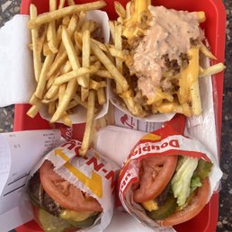 Double double tomato wrapped with animal style fries
